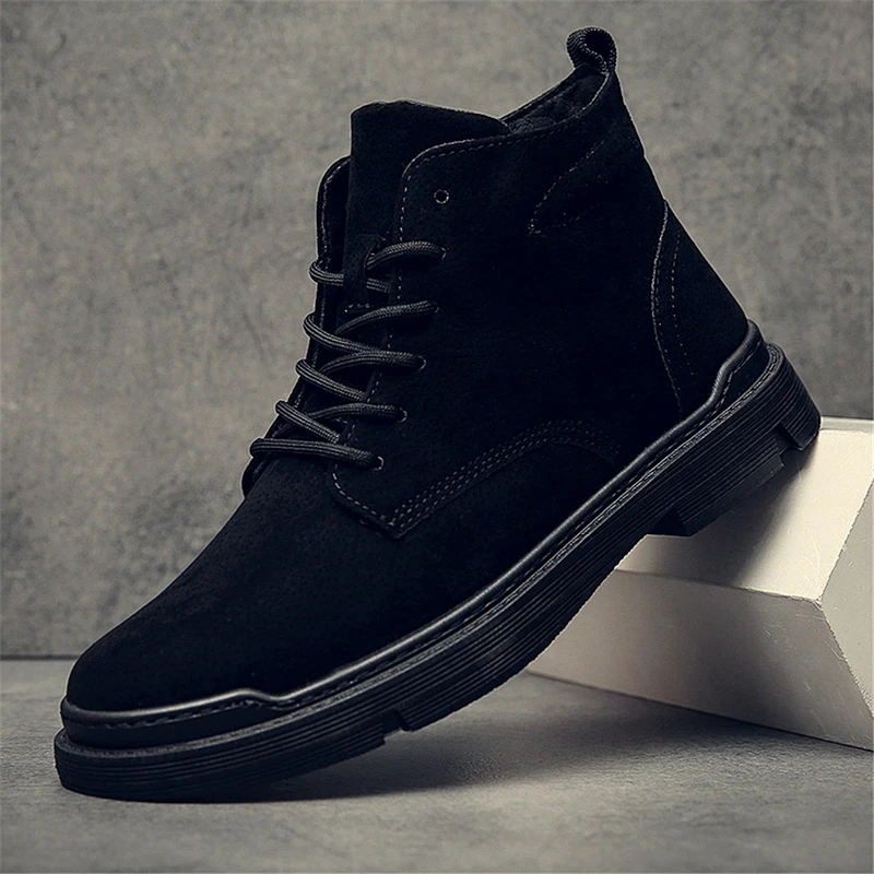 Hot Sale Stylish Casual Men High-Top Leather Shoes Retro Martin Boots