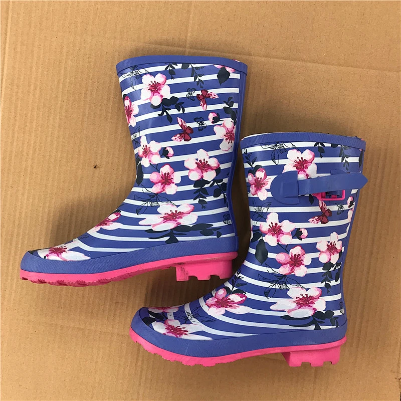 Mix style waterproof non-slip women stock boots outdoor rubber shoes long rain boots stock