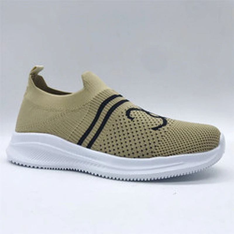 Slip-on Flats Shoes Women Summer Breathable Flying Weaving Casual Shoes Breathable Lightweight Mesh Fashion Sneaker