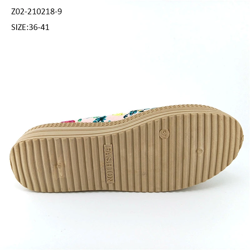Wholesale custom logo lady's canvas anti skid flat canvas shoes lady casual shoes