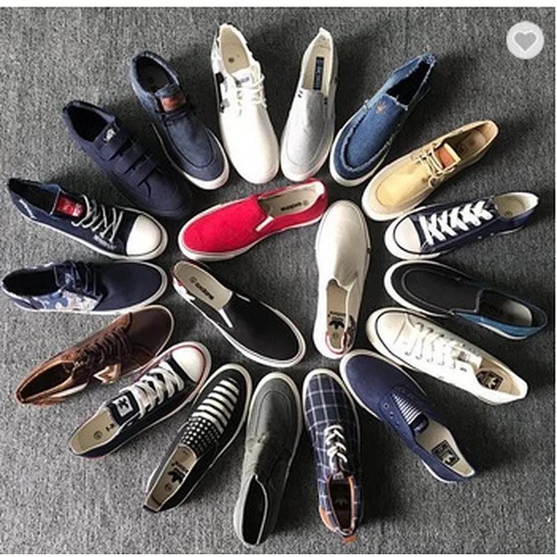 Mix Style Fashion Men Casual Vulcanized Canvas Sneakers Stock Shoes