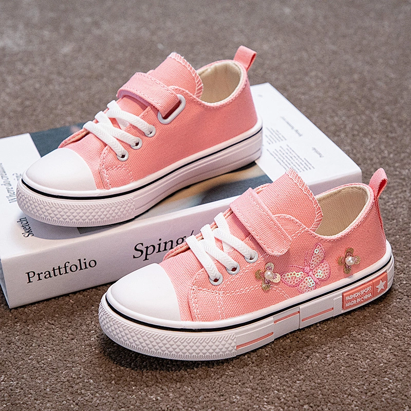 Lightweight Soft Sole Classic children Walking Casual Canvas Shoes whit butterfly