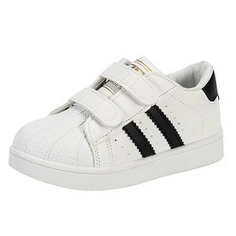 Leisure PU children board shoes student skateboard with magic tape