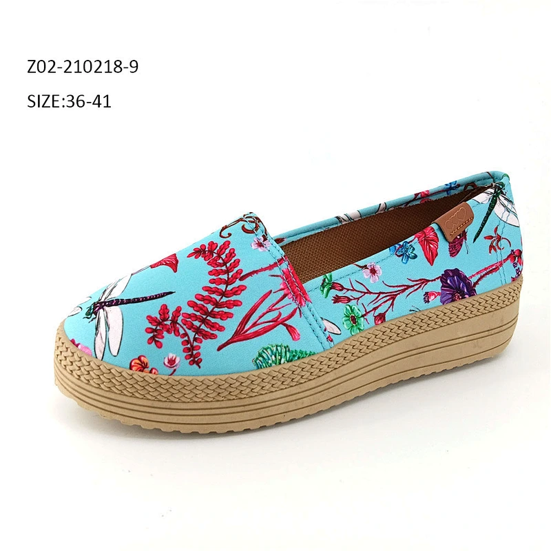 Wholesale custom logo lady's canvas anti skid flat canvas shoes lady casual shoes