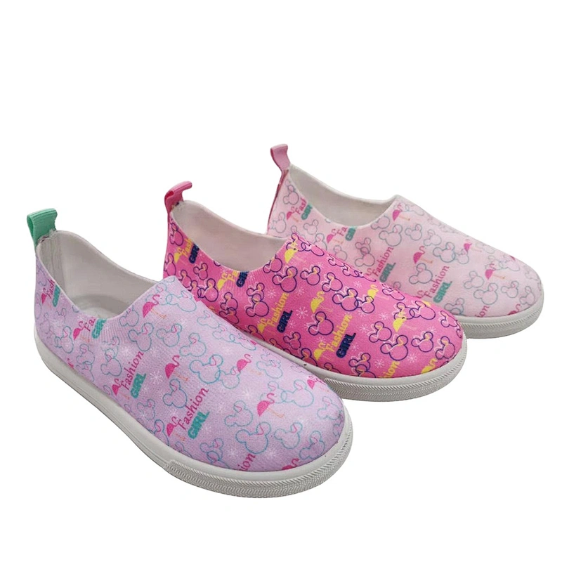 Factory OEM cheap Customize Factory Directly Sale Children Injection Loafers Slip on Footwear Casual Canvas Shoes