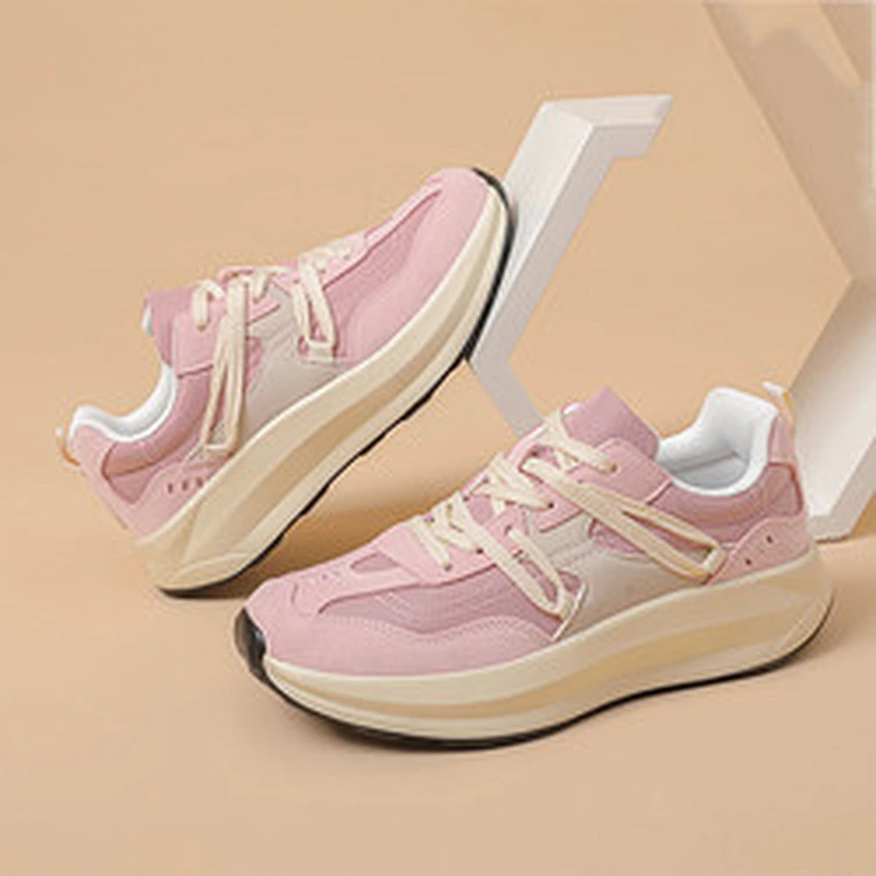 New height increasing all-match women running shoes women's retro platform casual sports shoes