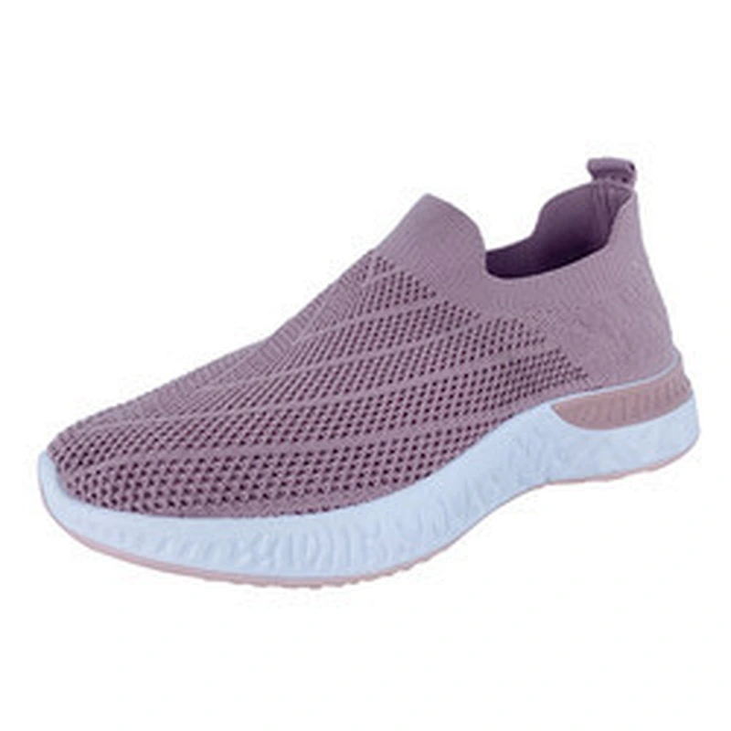 Fashion Trend Light Leisure Flats Shoes Women Walking Sneakers Breathable Mesh Lady Sport Running Sock Shoes