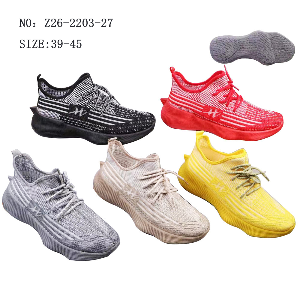 Good quality Breathable Knit Upper Men Sports running Shoes walking style casual gym shoes
