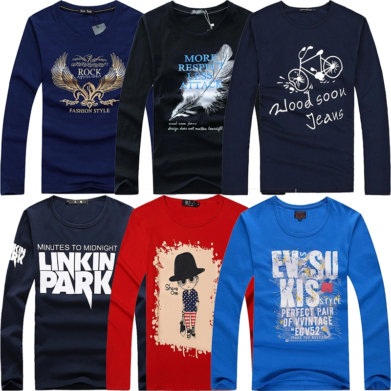 Mix Color mix design Men garments T-Shirts with Long Sleeves Stock