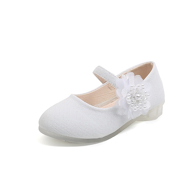 Girls Low Heels Round Toe Wedding Party Pumps Kids Princess Dress Shoes