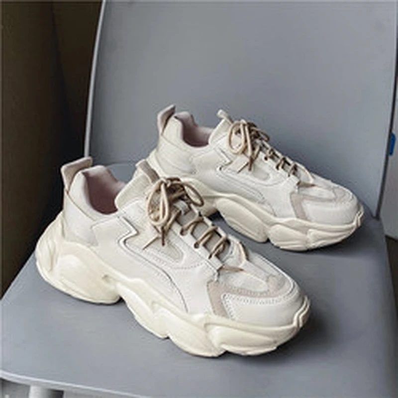 Men Fashion Sneakers Lace up Walking Chunky Casual Shoes