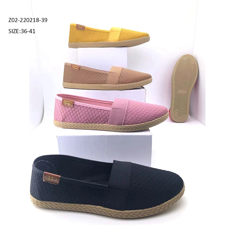Factory sale Custom injection ladies loafers walking shoes Women flat Casual Canvas Shoes