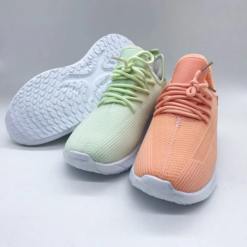 Hot Sale Brand Fly knit Sport Casual Sneakers Shoes for Women Casual shoe  walking style shoes