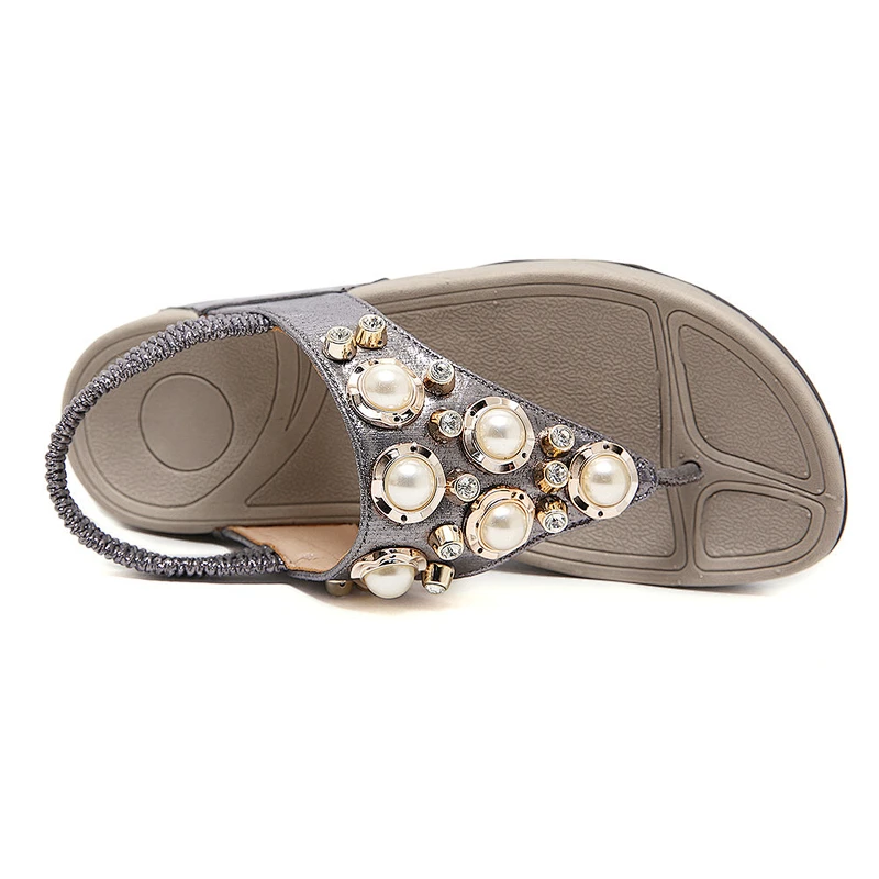 New Sandals Ladies Diamond Beaded lightweight women Wedge Sandals