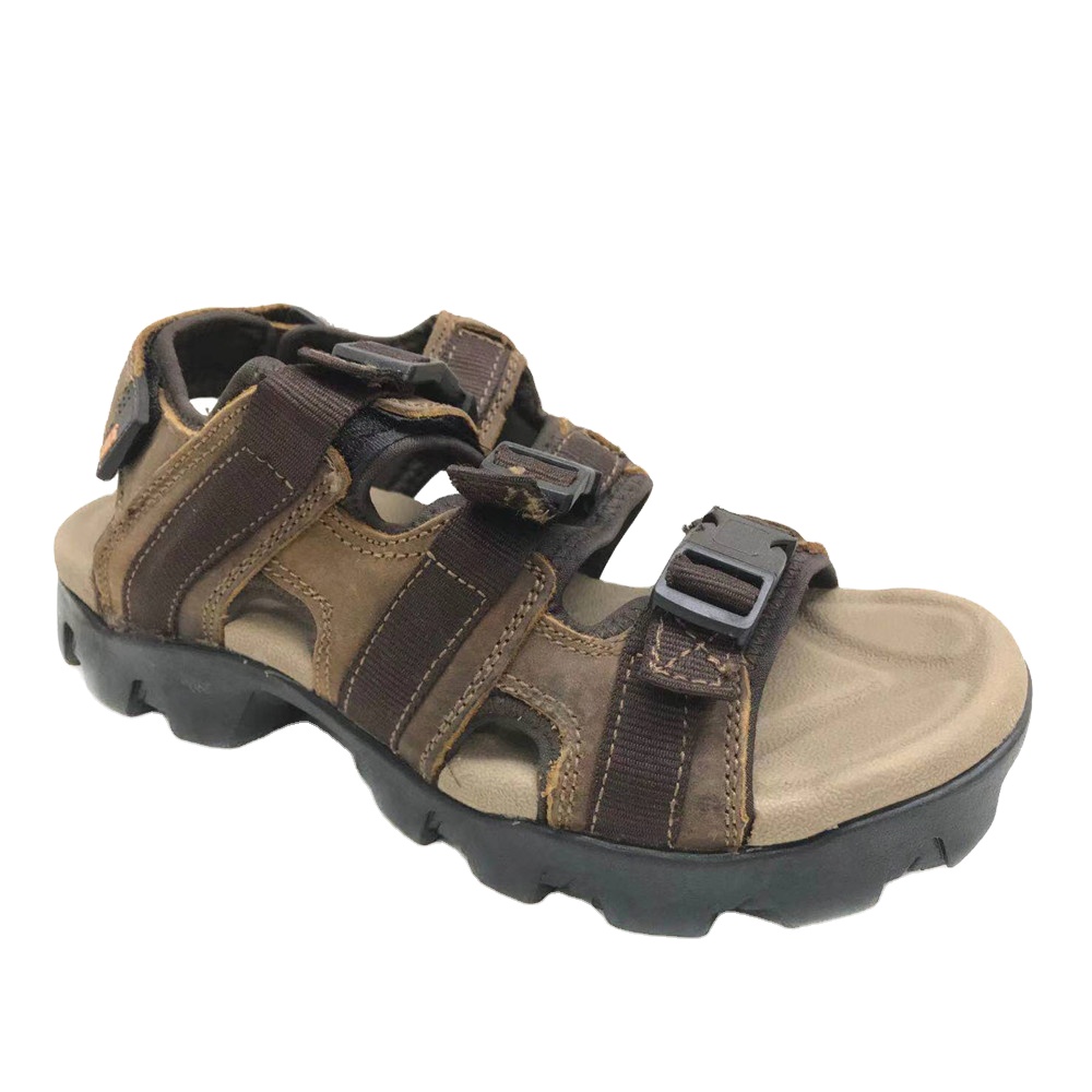 Factory OEM High Quality Summer Men Strap Outdoor Slippers Casual Beach Leather Sandals
