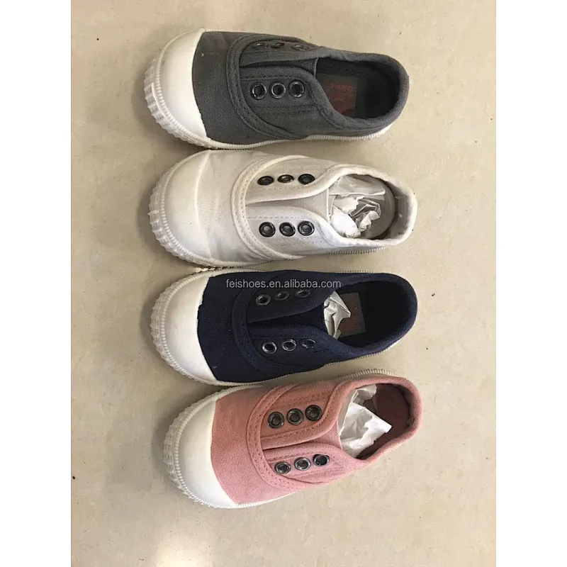 Wholesale Kids Canvas Slip on Shoes Boys Fashion Casual for Kids Shoes Children White Sneakers