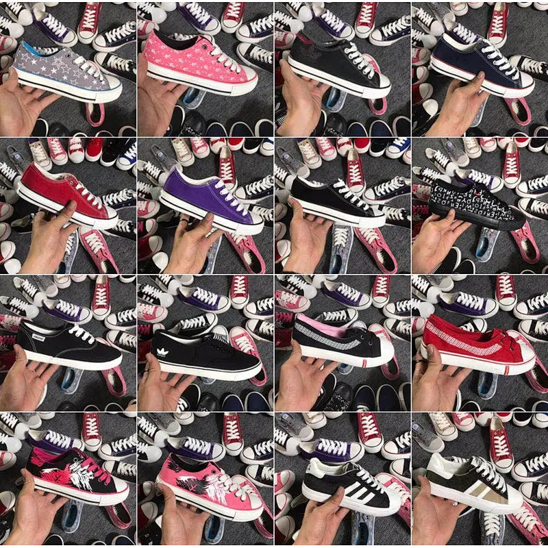 mix design Ladies' casual canvas vulcanized stock shoes