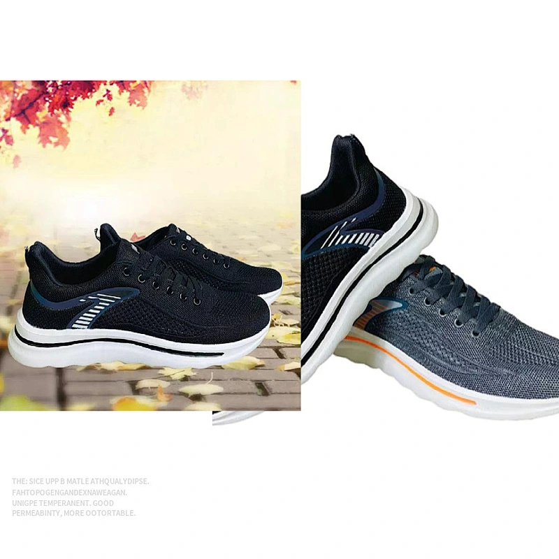 New Fashionable Custom Men Fly Weave Sneakers Breathable Sports Running Casual Shoes