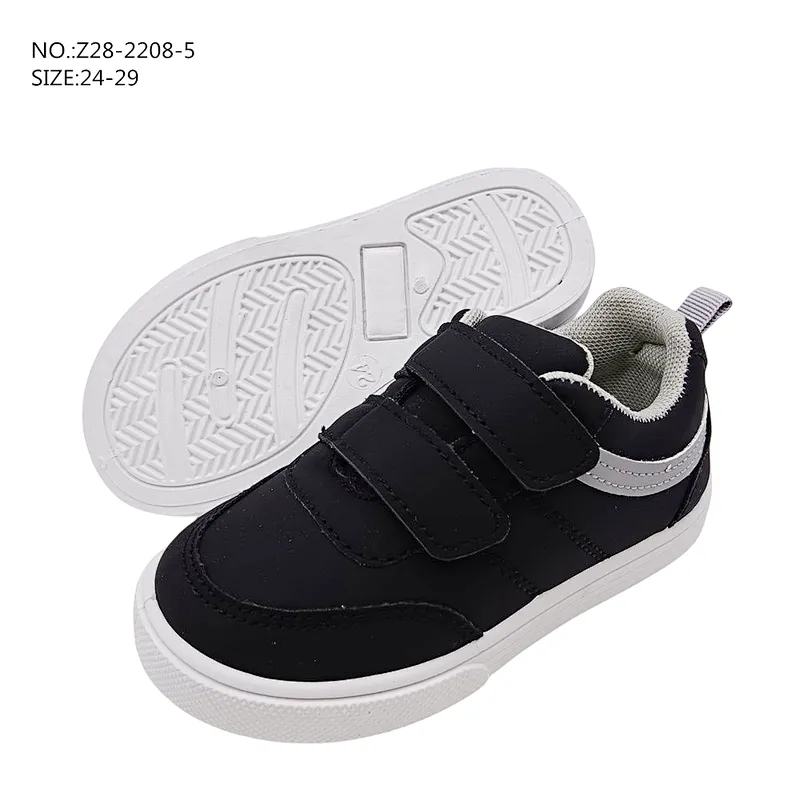 New Design Custom flat Shoes Children Injection Sport School Casual board Shoes with Magic Tape