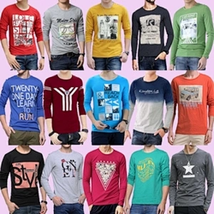 Mix Color mix design Men garments T-Shirts with Long Sleeves Stock