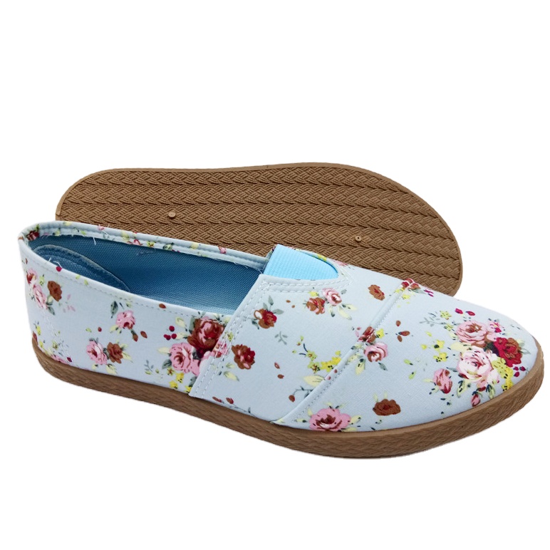 women  Cheap Price Injection Flat Canvas Shoes