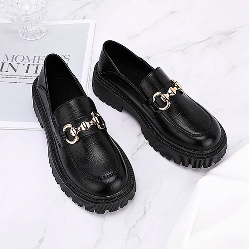 New Custom platform women shoes British style women retro leather casual loafers shoes