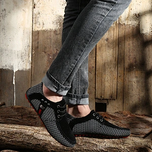 New fashion breathable men slip on loafers casual leather shoes stock