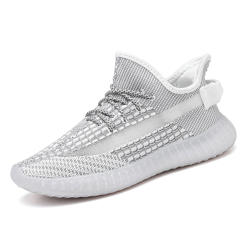 New Design Popular Men's Lace-up Casual Sport knitted Sneaker Shoes
