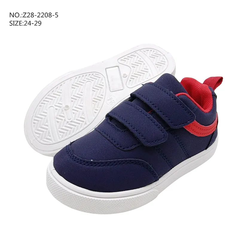 New Design Custom flat Shoes Children Injection Sport School Casual board Shoes with Magic Tape