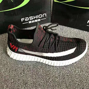 Mix style cheap fly knit men sports casual stock shoes sneakers shoes stock