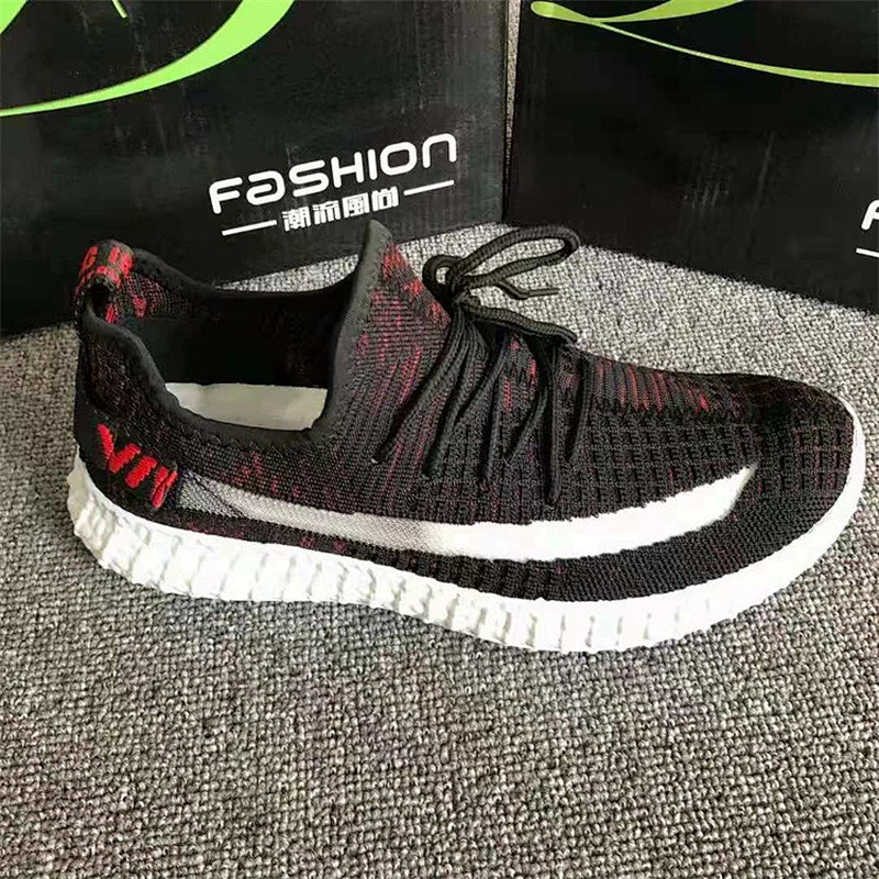 Mix style cheap fly knit men sports casual stock shoes sneakers shoes stock