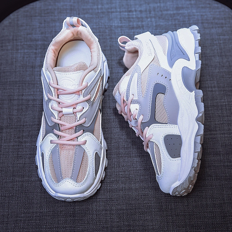 Women Chunky Athletic Sneakers Lace Up Casual Walking Shoes