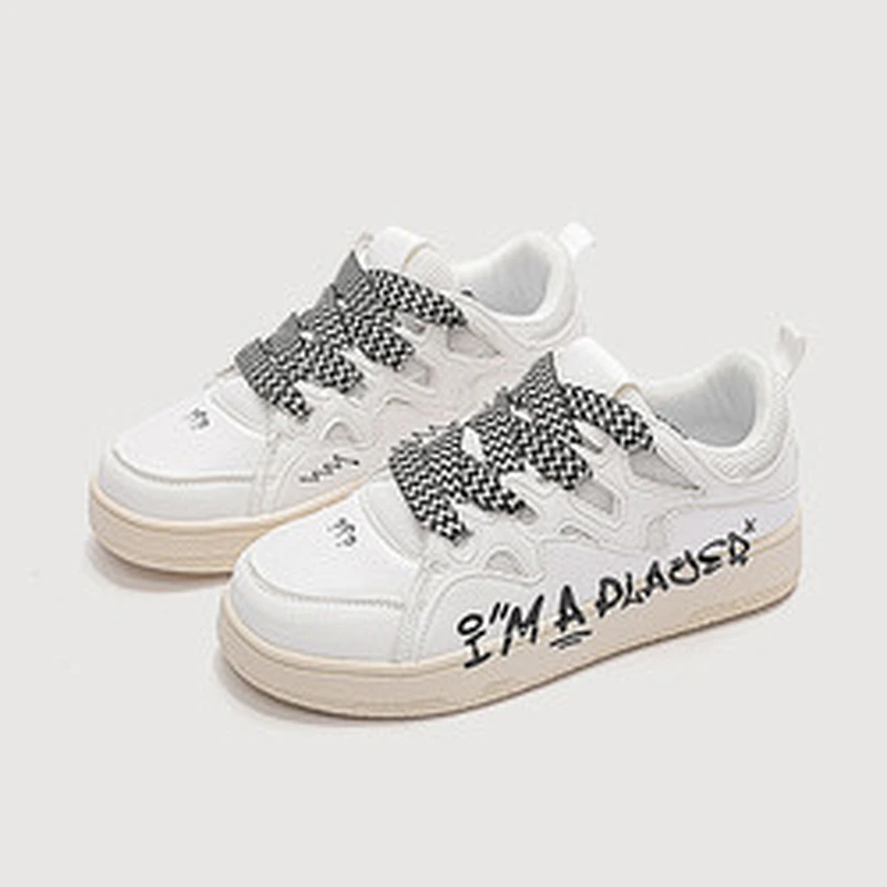 New letter design women retro sneaker shoes all-match training couple casual flat board shoes