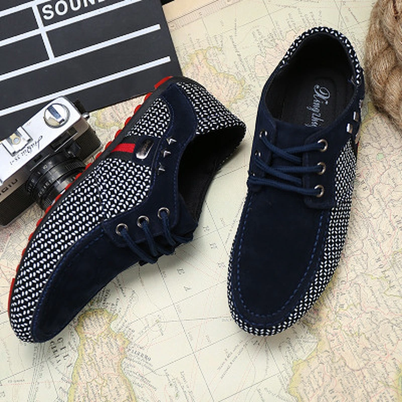 New fashion breathable men slip on loafers casual leather shoes stock
