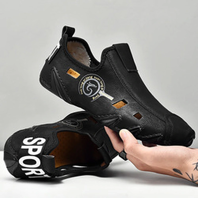 Men Loafers Slip on Leather Shoes Casual Outdoor Walking Shoes