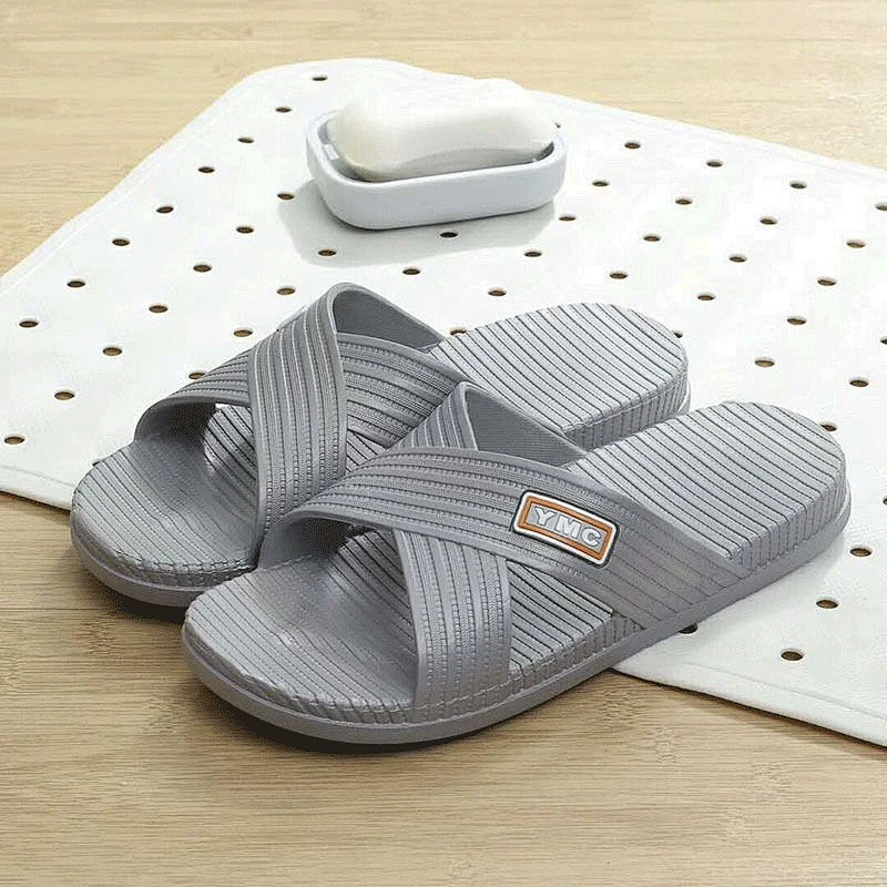 New fashion style men's high quality comfort home slippers non-slip bathroom slippers