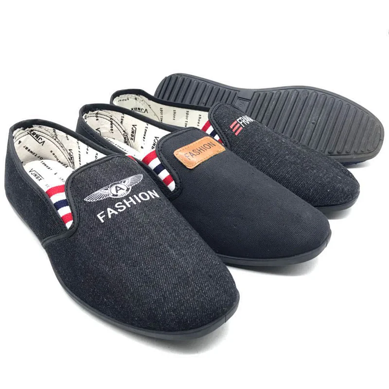 Factory cheap Factory Price Custom Injection Men Slip on Flat casual Canvas Shoes