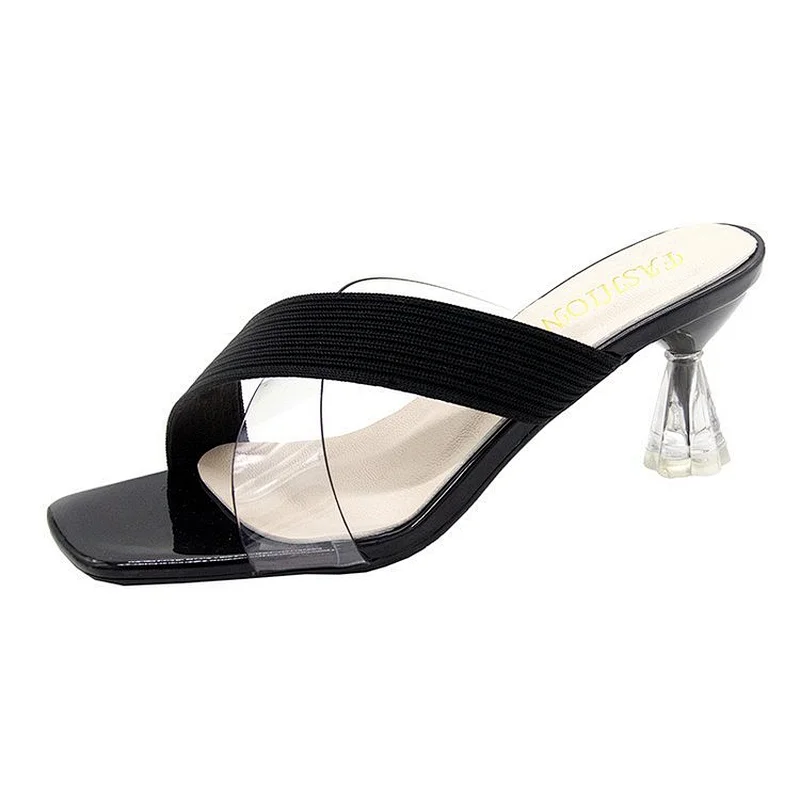 New Summer high heels Women stiletto slippers square peep-toe Roman sandals