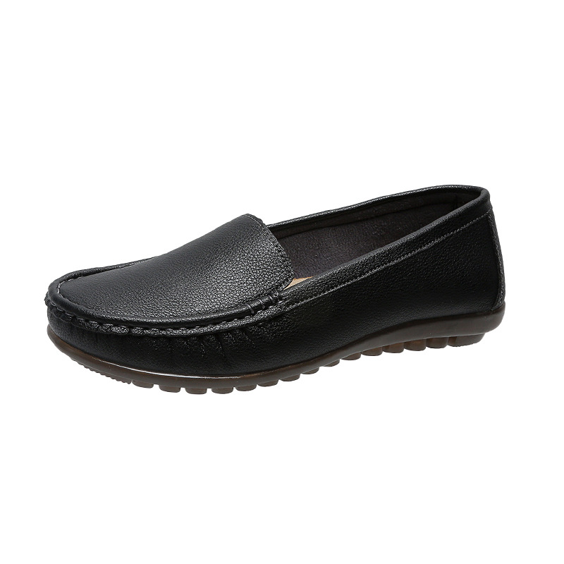New Korean version Custom women casual nurse shoes flat single loafers leather shoes