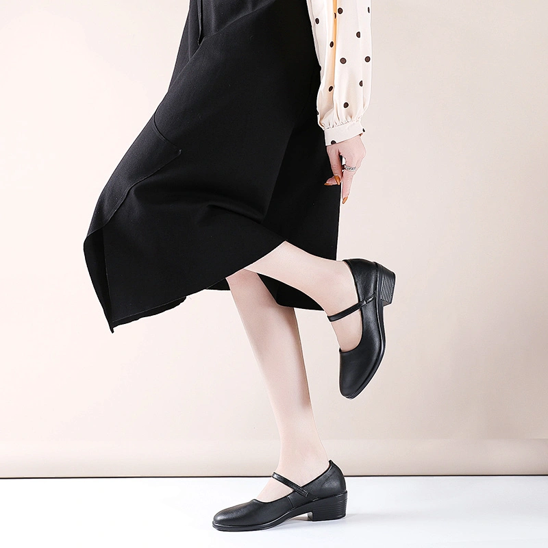 Women Pumps Ankle Strap Mary Jane Shoes Low Heel