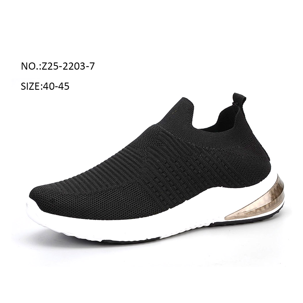 Air Cushion Custom Injection Men Fly weave Slip on Loafers Outdoor Running Sports Sneaker Shoes