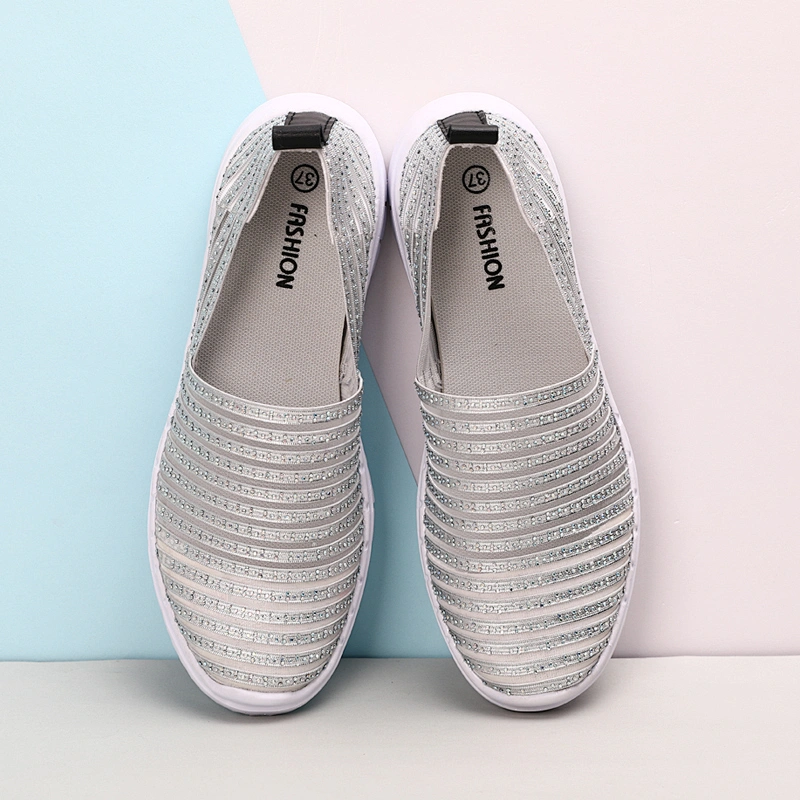 New Arrival Fashion Women Mesh Slip on Loafers Casual Sports Shoes walking style shoes