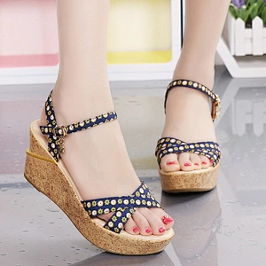Summer new style women's casual sandals thick-soled leather shoes sandals