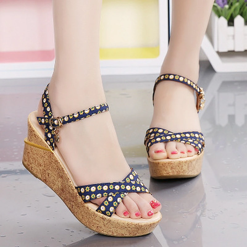 Summer new style women's casual sandals thick-soled leather shoes sandals