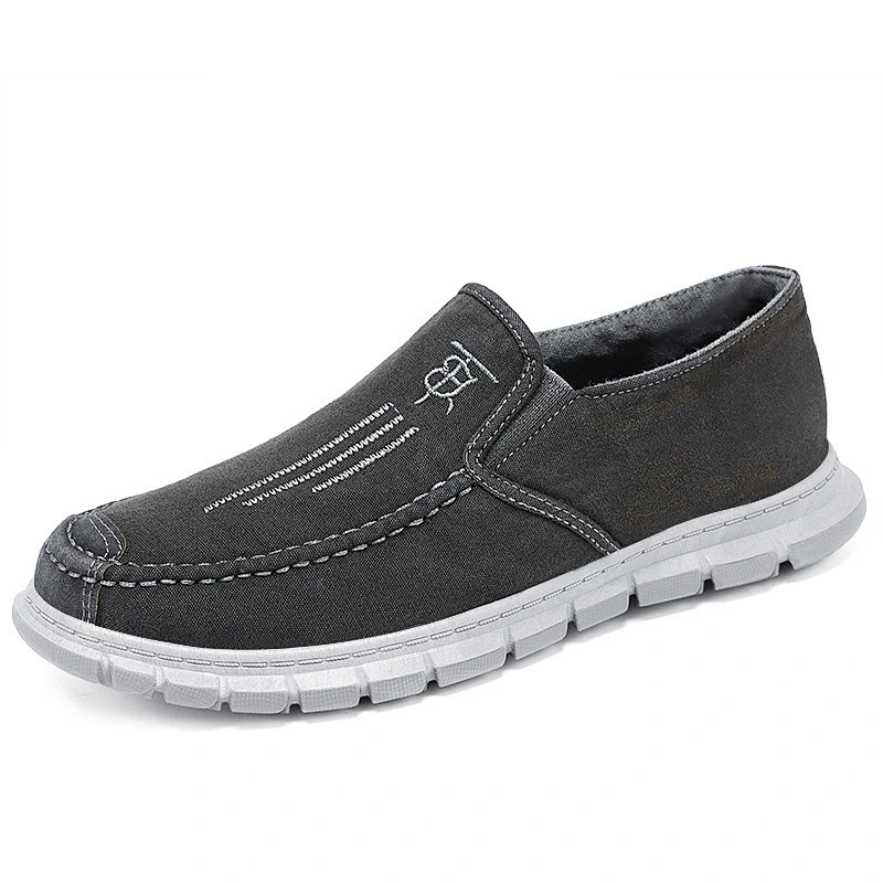 Men Outdoor Sneakers Casual Canvas Slip on Boat Shoes Flat Loafer