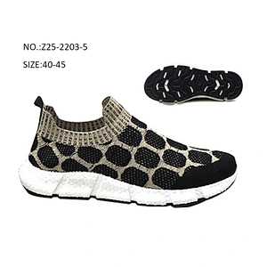 Hot Sale Custom Injection Men Fly weave Slip on Loafers Sports Running Sneaker Shoes