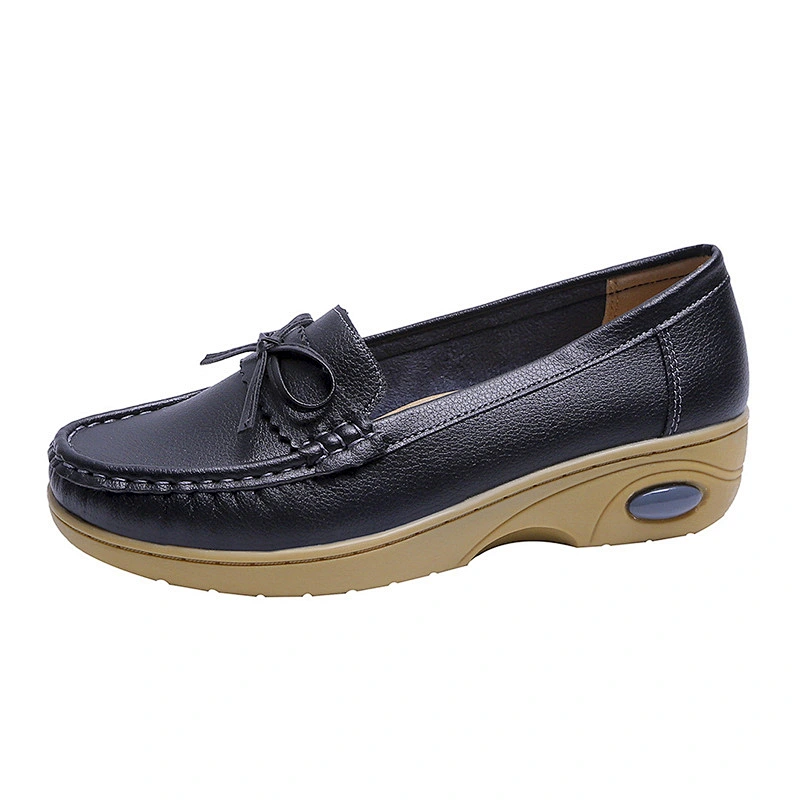 New Korean version women flat non-slip nurse shoes casual pregnant leather loafers shoes