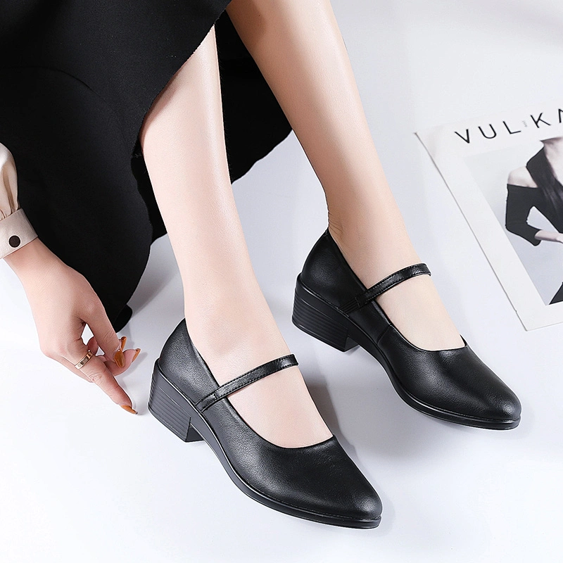 Women Pumps Ankle Strap Mary Jane Shoes Low Heel