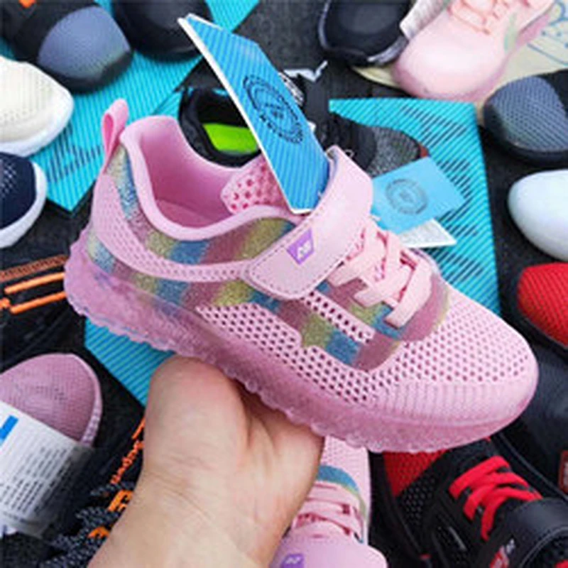 Mix style mesh kids sports casual stock shoes children running shoes stock
