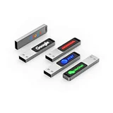 LED Brand Light up metal usb flash drive with keyring hook